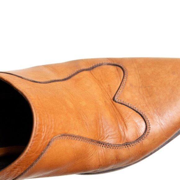 Vintage Gianni Barbato Mules Brown Leather Slip-On Western Italy EU 36.5 / US 6 - Picture 9 of 15